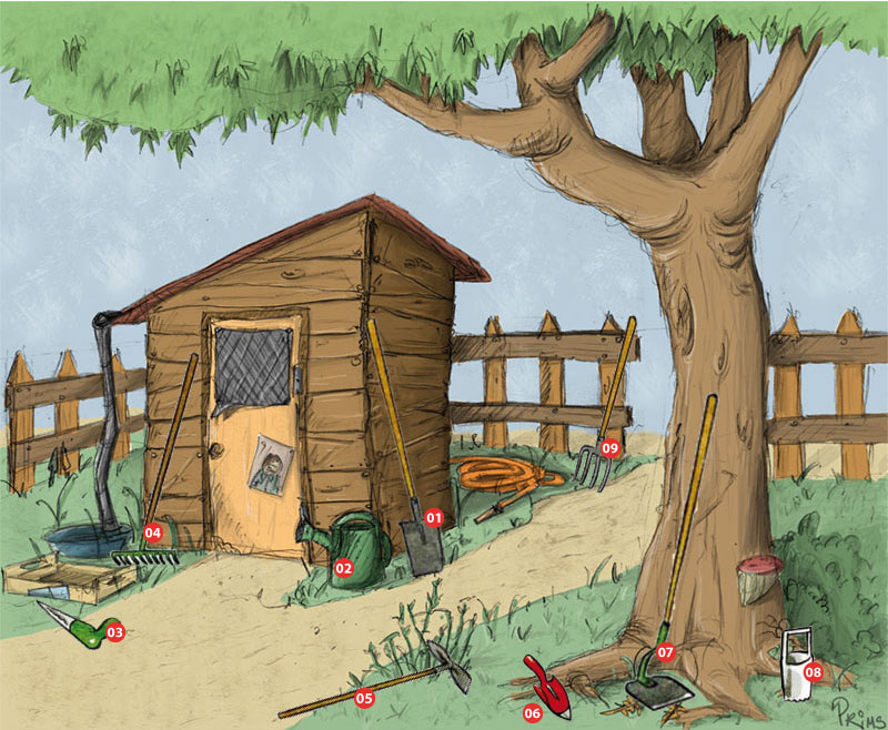 Dessin d'une cabane de jardin